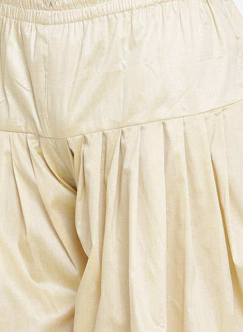 VASTRAMAY Men's Maroon Cotton Silk Blend Ethnic Jacket, Kurta and Dhoti Pant Set